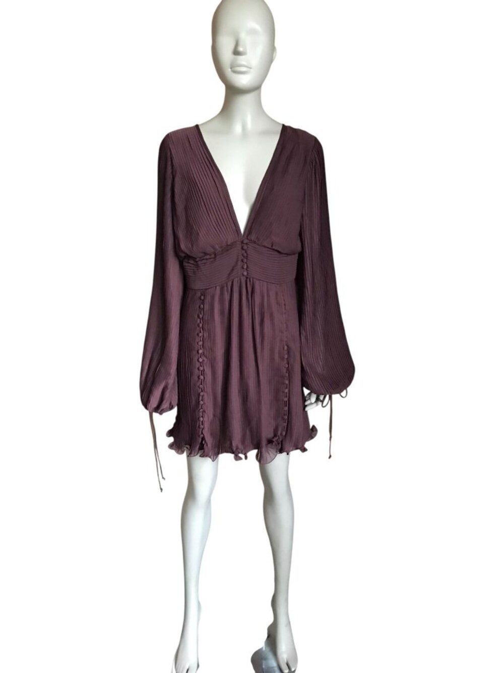NWT ASOS Dark Purple Pleated Dress